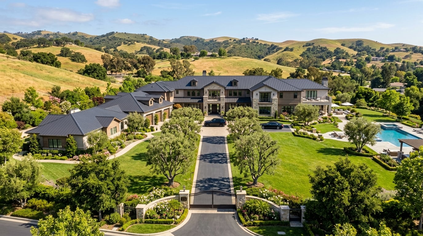 Luxury Estate standing seam metal roof in Hidden Hills