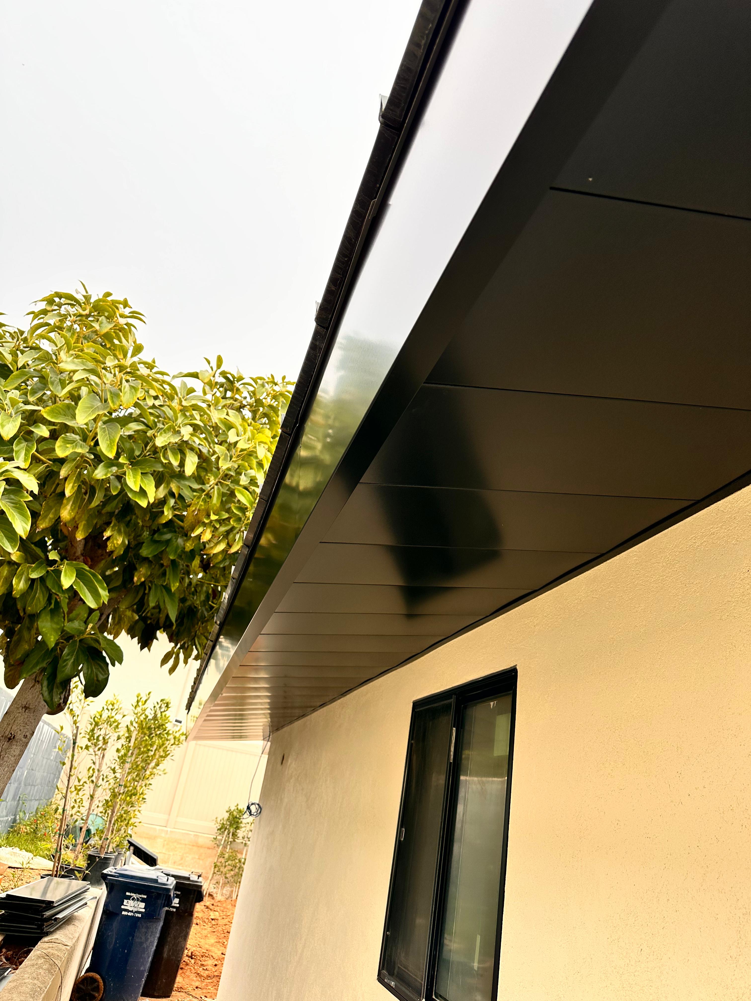 Eaves enclosed in metal with vented soffits on a Los Angeles home.