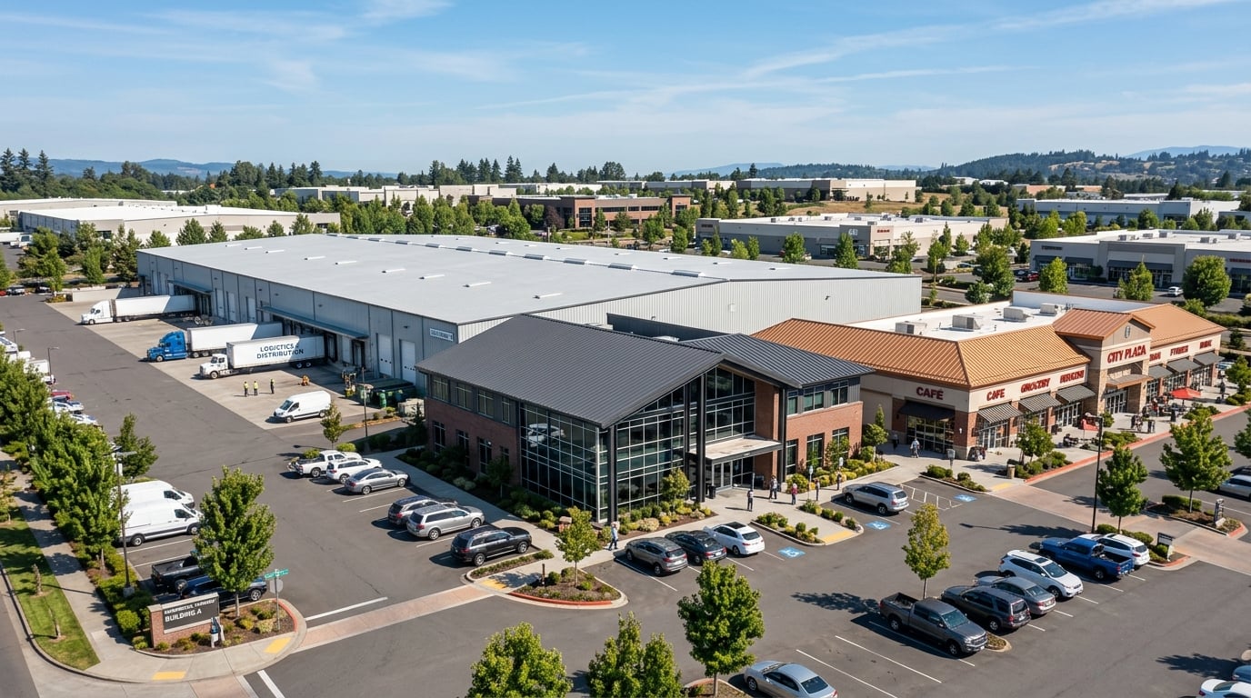 Commercial building types served with standing seam metal roofing.