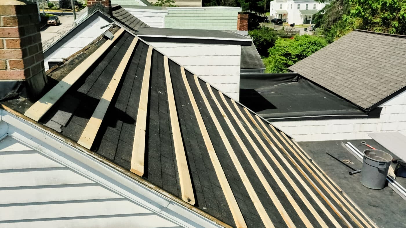 New construction roof prepared for standing seam metal panel installation