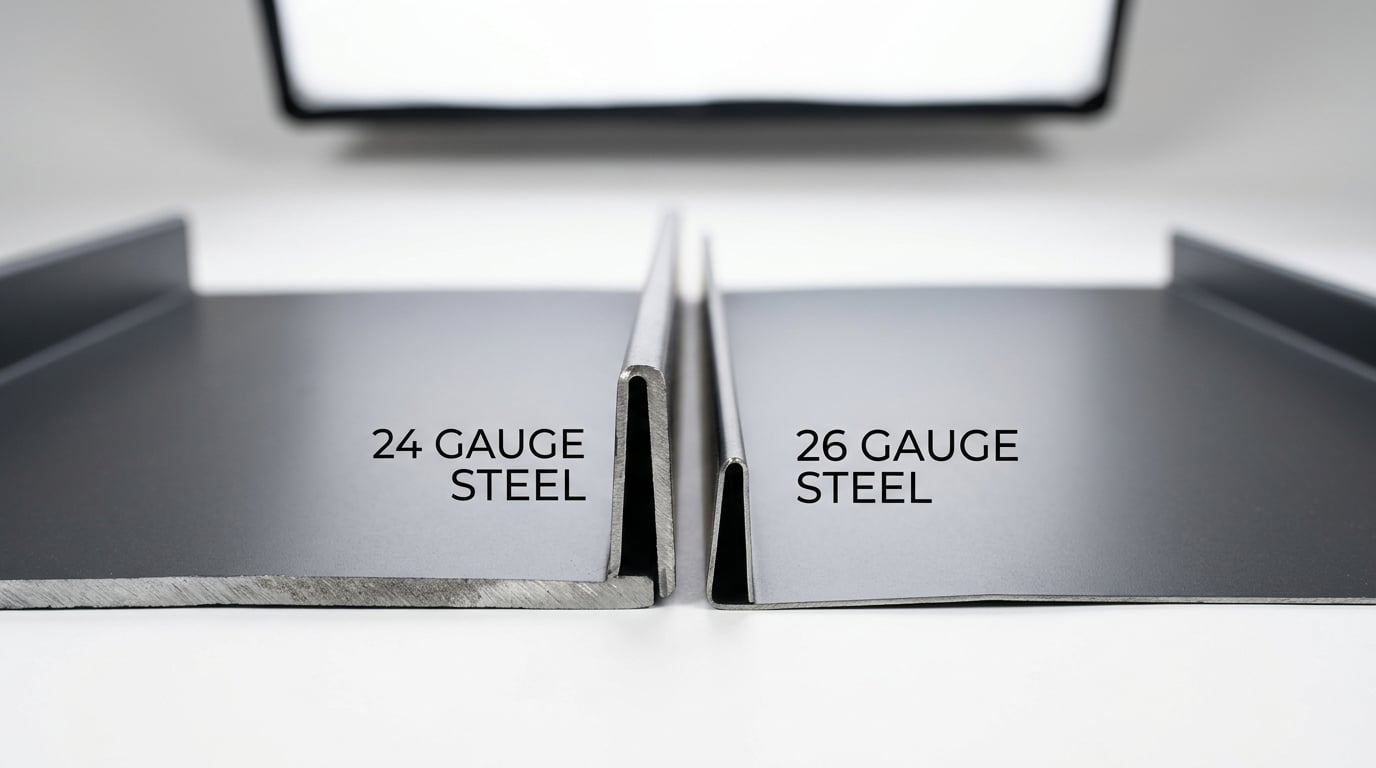 Comparison of 24-gauge and 26-gauge standing seam roofing steel