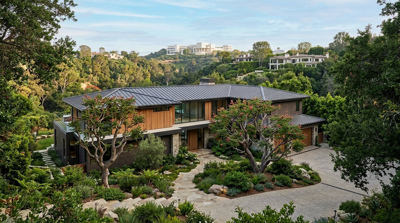 Standing seam metal roofing in Brentwood, CA.