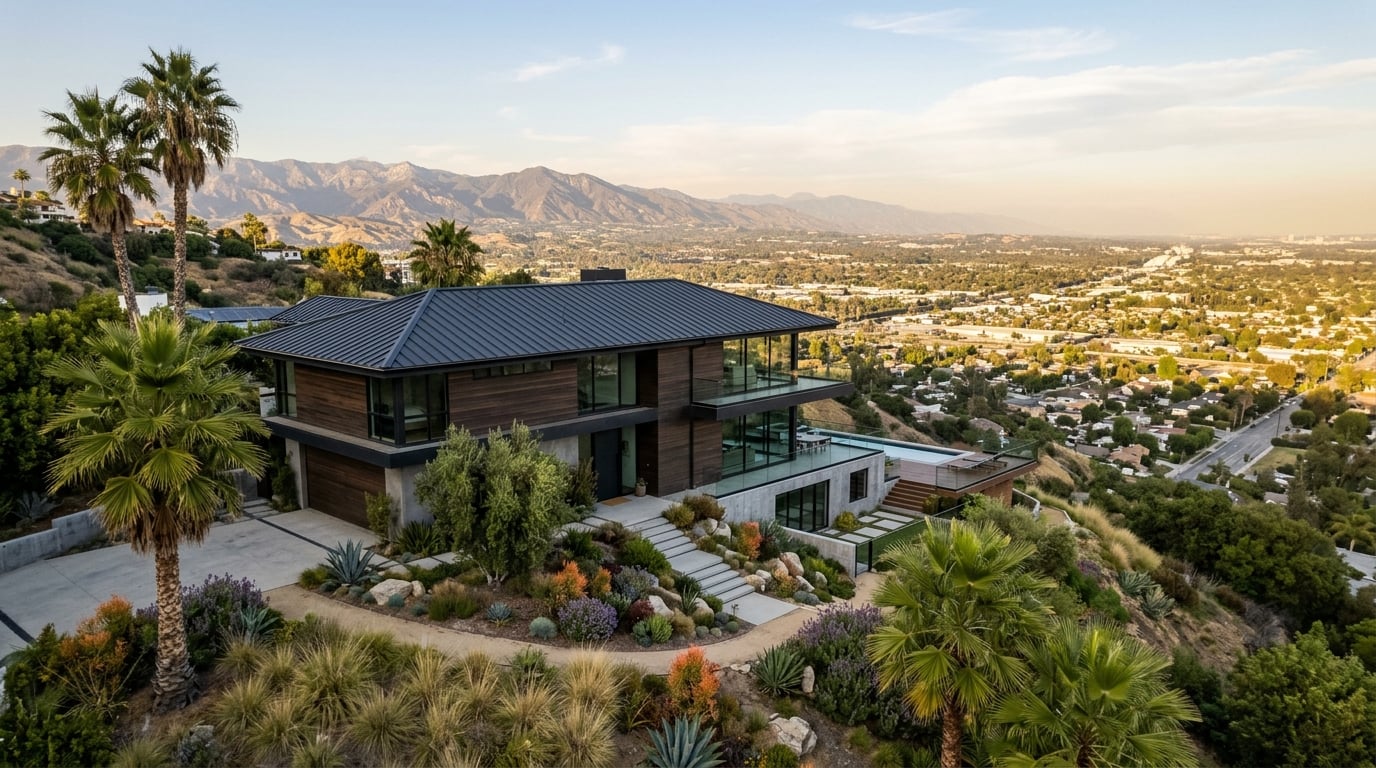 Metal roofing service area, Los Angeles County, Southern California.