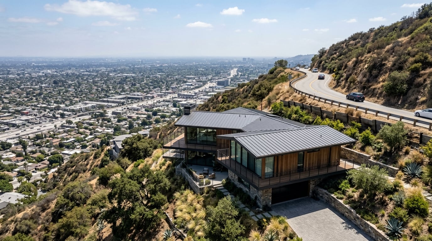 Standing seam metal roofing in Sherman Oaks, CA.