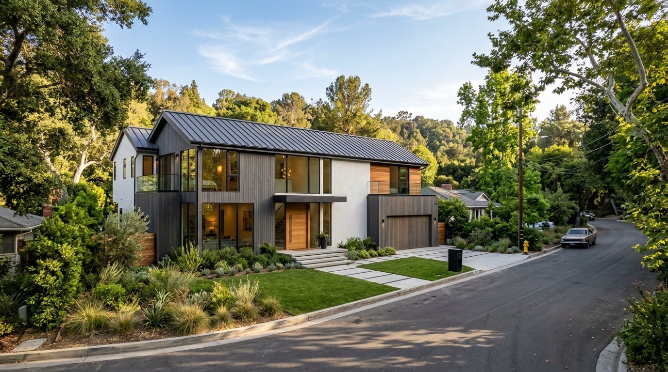Standing seam metal roofing in Studio City, CA.