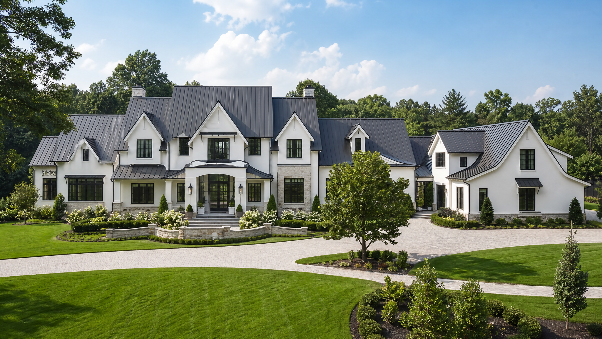 Luxury Estate with standing seam metal roof installation in Southern California